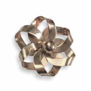 Estate Vintage Napier Gold Plated Sterling Silver Bow Brooch Signed 22g 925